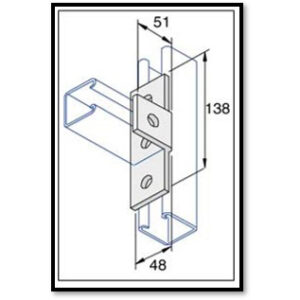 Unistrut P1033   -  3+1 Hole, 90° Fitting
