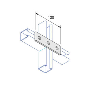 Unistrut P1066 3-Hole Straight , Flat Plate Fittings