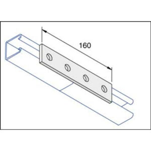Unistrut P1067 4 Hole Straight , Flat Plate Fittings