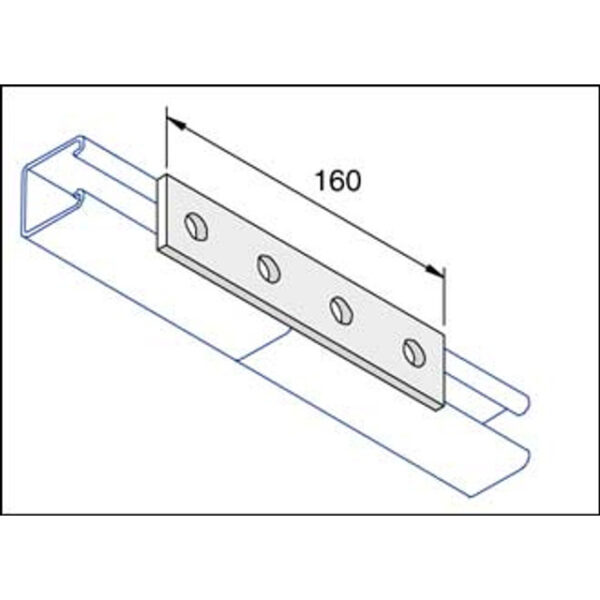 Unistrut P1067 4 Hole Straight , Flat Plate Fittings