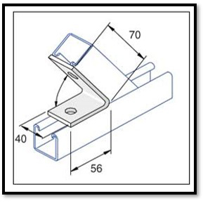 Unistrut P1186, P2106, P2108 - Inside Angle Fitting 45,60 & 75 Degree