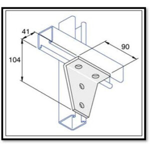 Unistrut P1359 4-Hole, Shaped 90 Degree Angle Fitting