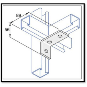 Unistrut P1458,  3 Hole, 90 Degree Angle Fitting