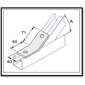 Unistrut P1546, P2095, P2097 - 2-Hole 45,60 & 75 Degree Outside Angle Fittings