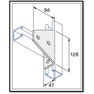 Unistrut P1727 - 5-Hole, Shaped 90 Degree Angle Fitting