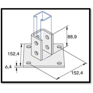 Unistrut P2072A - 4+6 Hole Base Plate