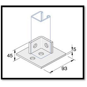 Unistrut P2072-S1 - 2+2 Hole Base Plate