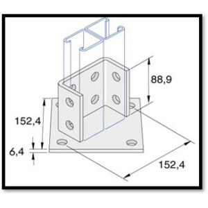 Unistrut P2073A - 4+8 Hole Base Plate