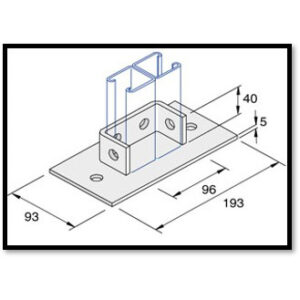 Unistrut P2073 - 2+4 Hole Base Plate
