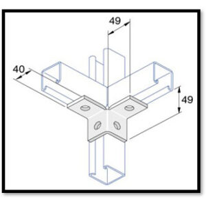 Unistrut P2223 - 2+2 Hole Wing Fitting