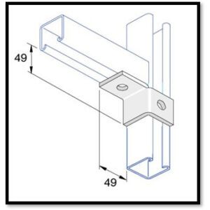 Unistrut P2341-L - 1+1 Hole Left Fitting