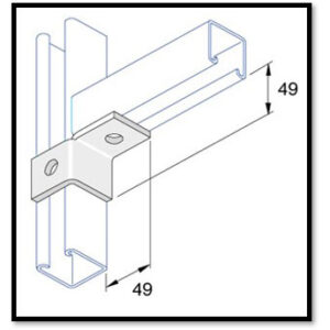 Unistrut P2341-R - 1+1 Hole Right Fitting