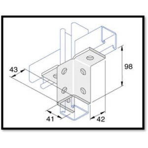Unistrut P2346 - 2+ 6 Hole Wing Fitting
