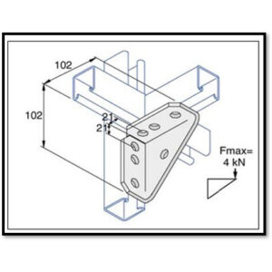 Unistrut P2484 - 7 Hole, 90 Degree Gusseted Fitting