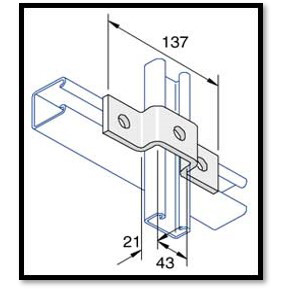 Unistrut P4047  - 3 Hole U Fitting