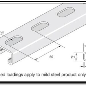 Unistrut Shallow Slotted Channel 21 x 41mm