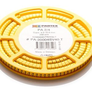 Partex PA-2 (Size D) Closed profile single character marker for Cable area from 2.5 mm² to 16 mm². Cable diameter from 4 mm to 10 mm