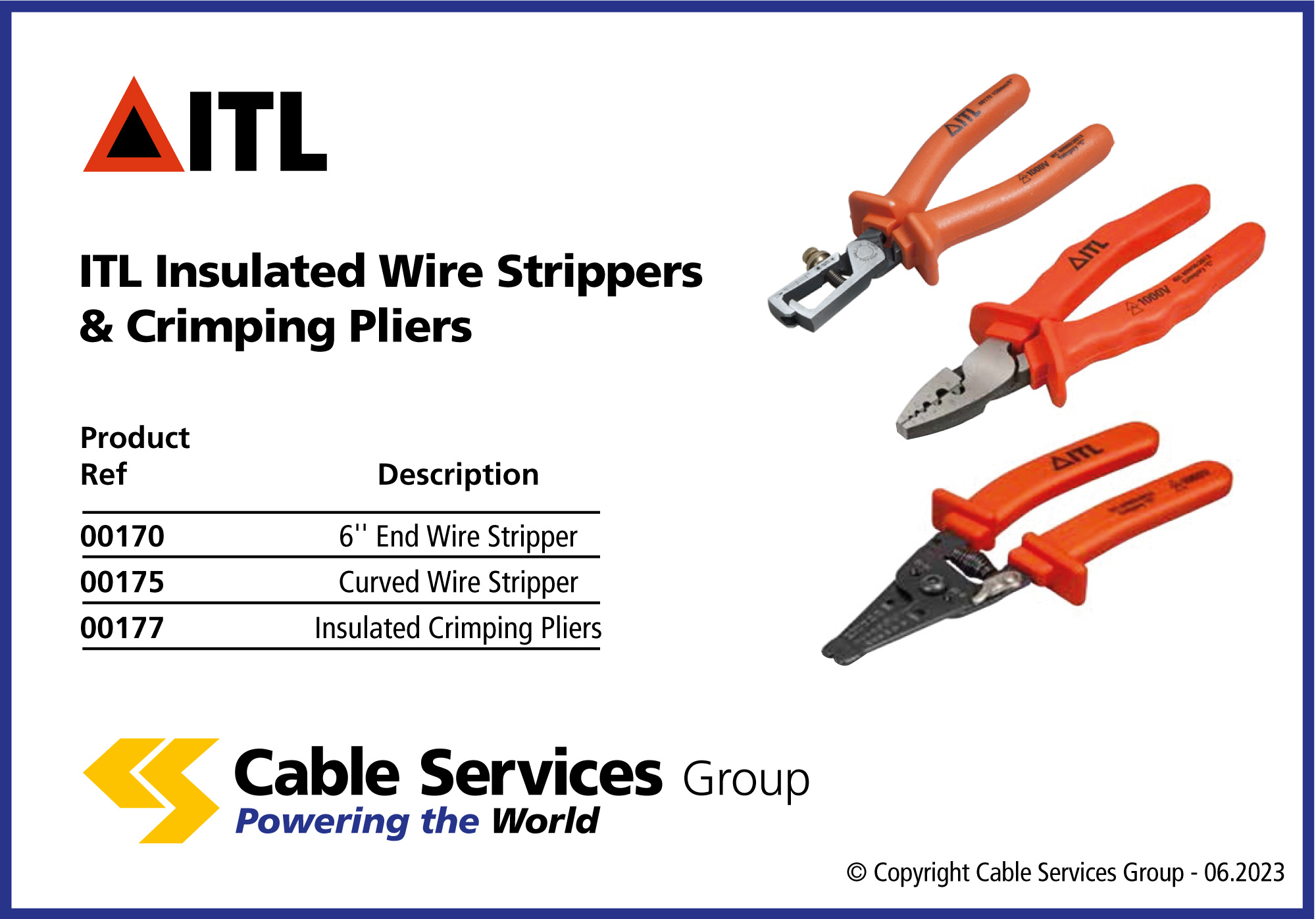 ITL Insulated Wire Strippers Crimping Pliers Cable Services