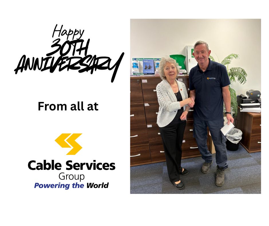 Hitting 30 years of service at Cable Services Liverpool branch